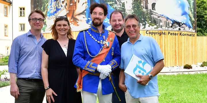 Der Vorstand bei der Bayerischen Landesausstellung 2018 in Ettal (von links): Sascha Ihns, Caroline Hannig-Sachon, Michael Helmerich und Volker Figura